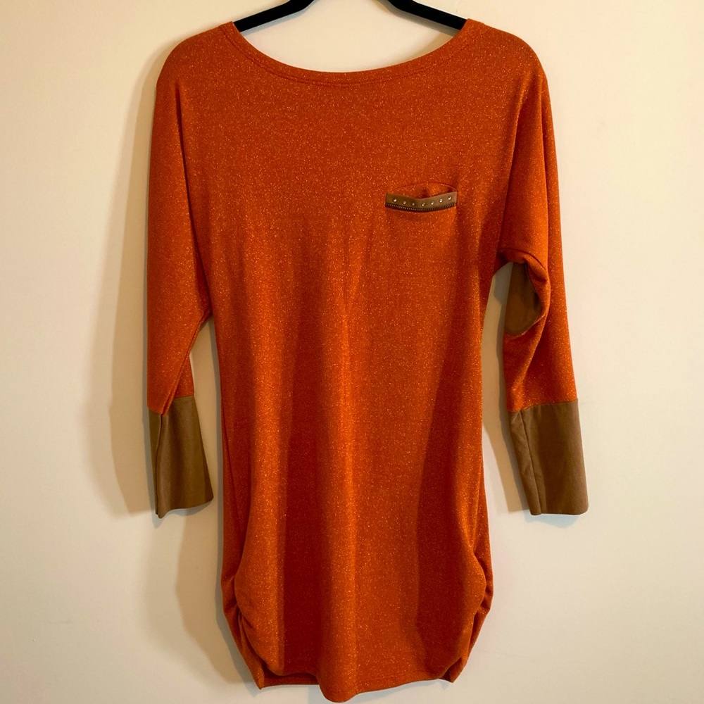 Gold/Orange Top or Dress with brown patches